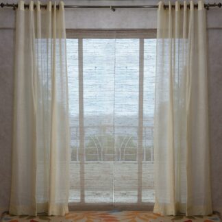 Calyz Cream 100% Linen Gauze Curtain